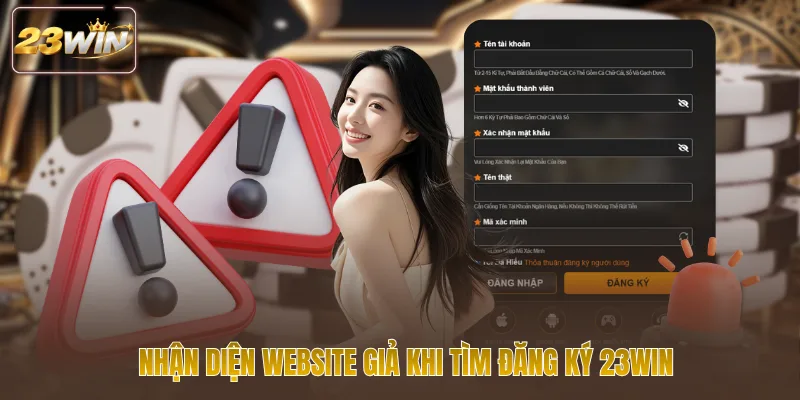 Nhận diện website giả khi tìm đăng ký 23win